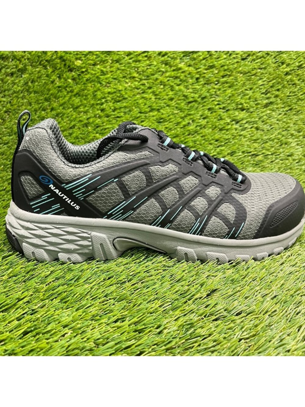 Nautilus Stratus Womens Size 10D Gray Black Blue Composite Toe Safety Work Shoes